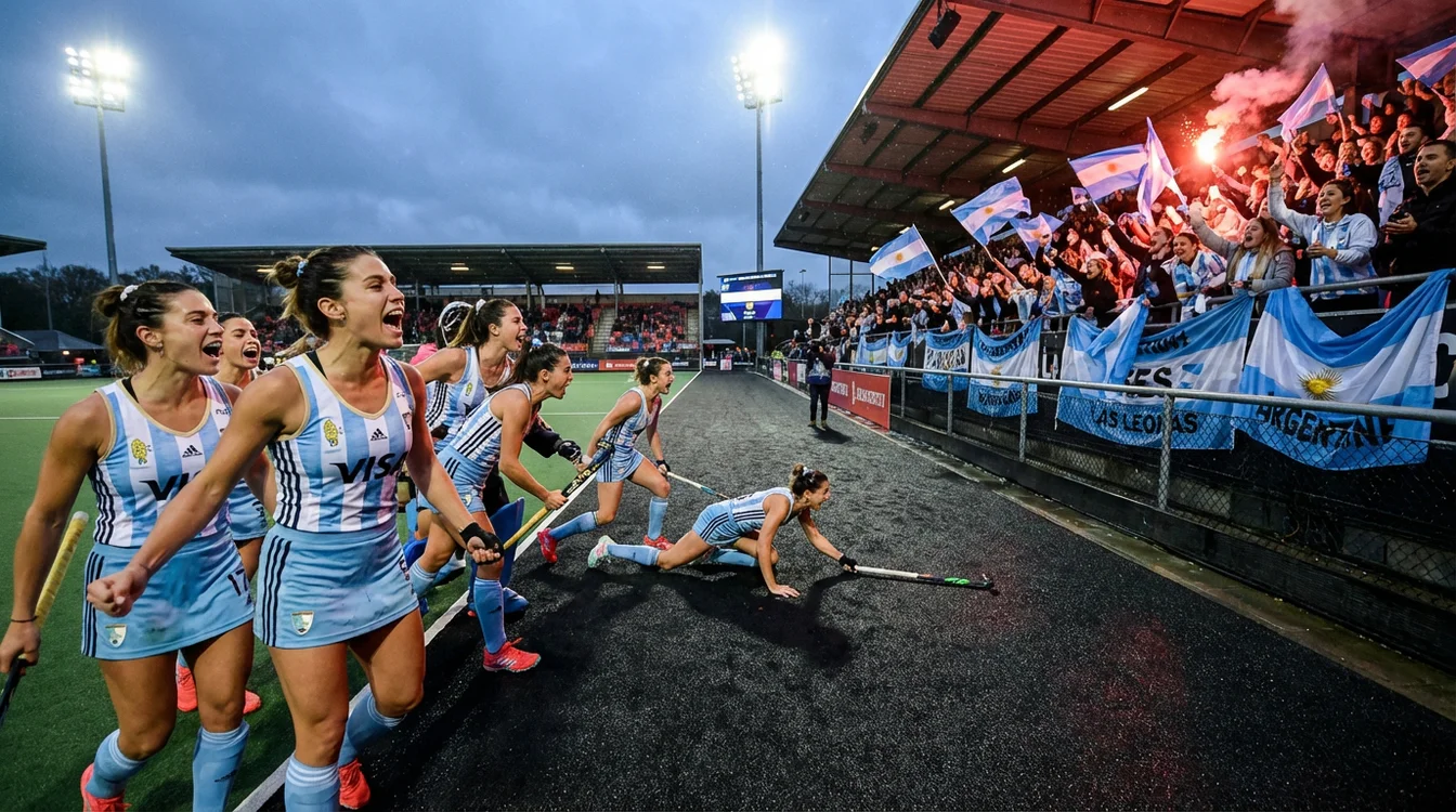 Argentijns hockeyteam Las Leonas in actie