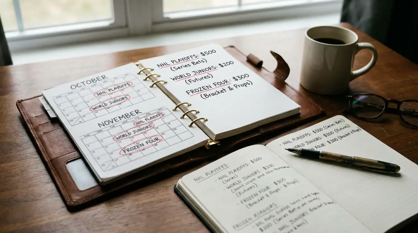 Kalender met hockey toernooien en budgetplanning