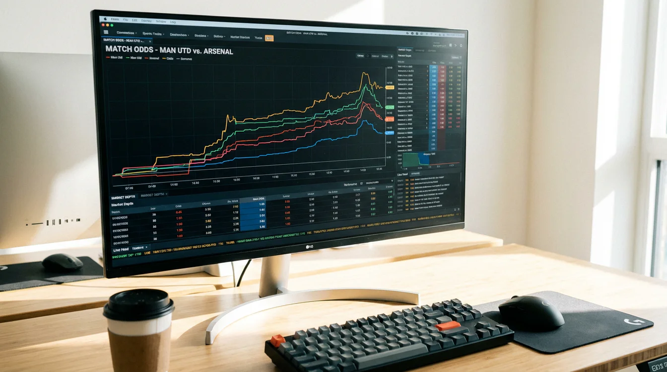 Grafiek die odds bewegingen toont over tijd