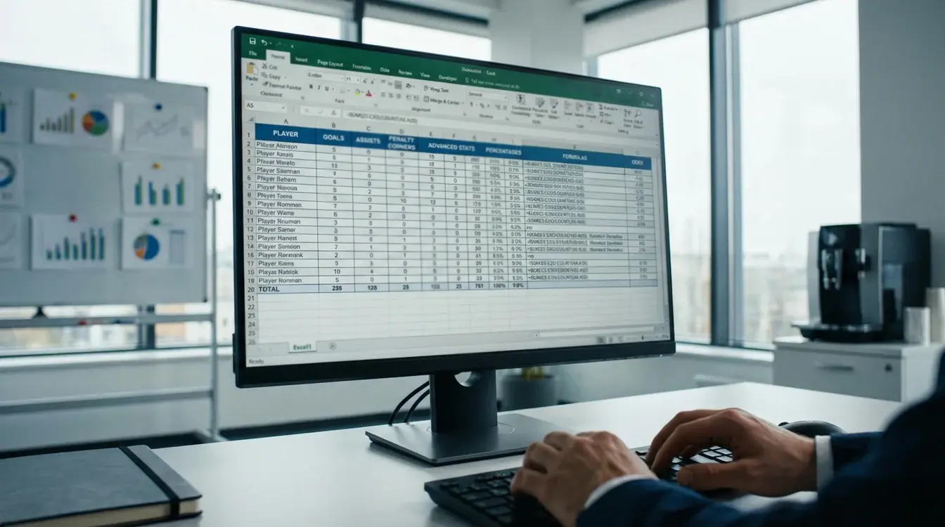 Spreadsheet met hockey data analyse en berekeningen