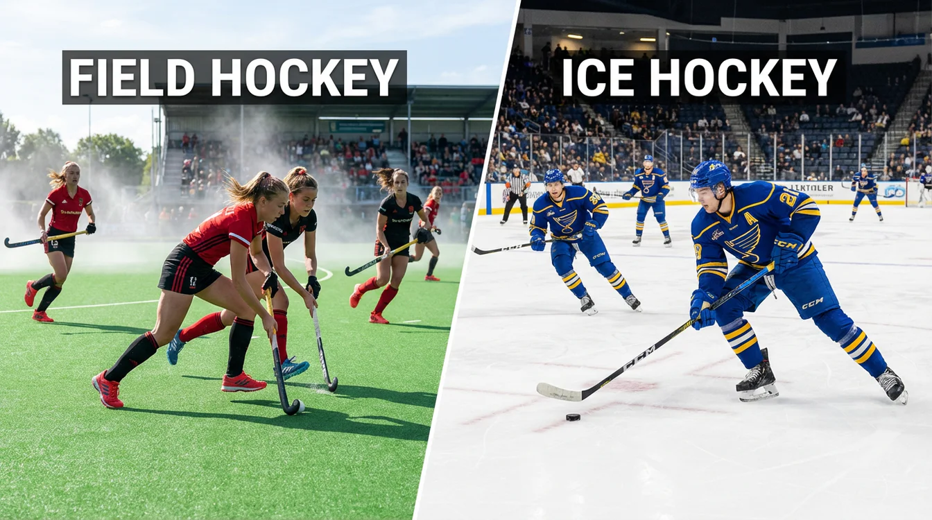 Vergelijking tussen veldhockey en ijshockey sporten